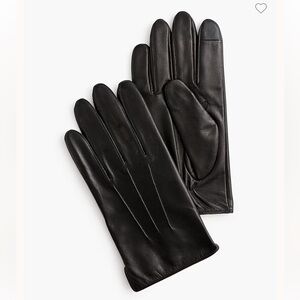 J Crew Men’s Leather Gloves Black size S NWT